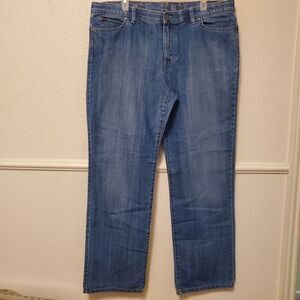 Gloria Vanderbilt Straight Cut Jeans 2 Back Pockets Denim Blue Women's Size 16